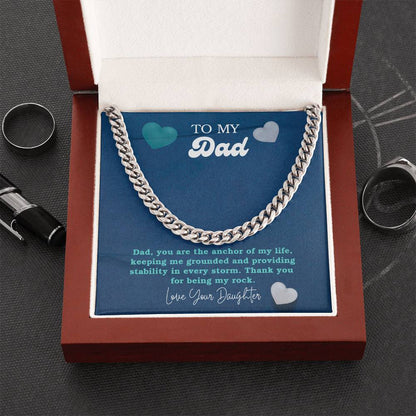 Dad- The anchor of my life-Cuban Link Chain - Essential Home Zone Essential Home Zone Stainless Steel / Luxury Box Jewelry Dad- The anchor of my life-Cuban Link Chain