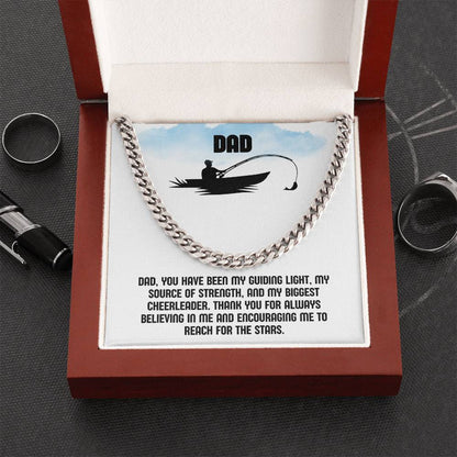 Dad- My guiding light-Cuban Link Chain - Essential Home Zone Essential Home Zone Stainless Steel / Luxury Box Jewelry Dad- My guiding light-Cuban Link Chain