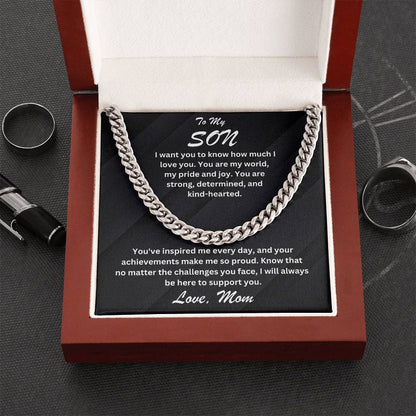 Son- You are my world-Cuban Link Chain - Essential Home Zone Essential Home Zone Stainless Steel / Luxury Box Jewelry Son- You are my world-Cuban Link Chain