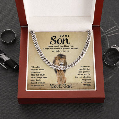 Son- Believe in yourself-Cuban Link Chain - Essential Home Zone Essential Home Zone Stainless Steel / Luxury Box Jewelry Son- Believe in yourself-Cuban Link Chain