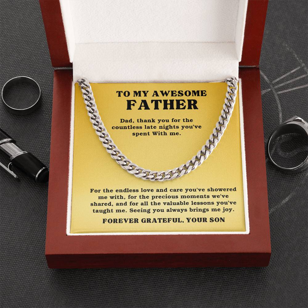 Dad- The endless love-Cuban Link Chain - Essential Home Zone Essential Home Zone Stainless Steel / Luxury Box Jewelry Dad- The endless love-Cuban Link Chain