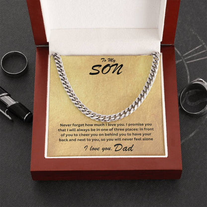 Son- One of three places-Cuban Link Chain - Essential Home Zone Essential Home Zone Stainless Steel / Luxury Box Jewelry Son- One of three places-Cuban Link Chain