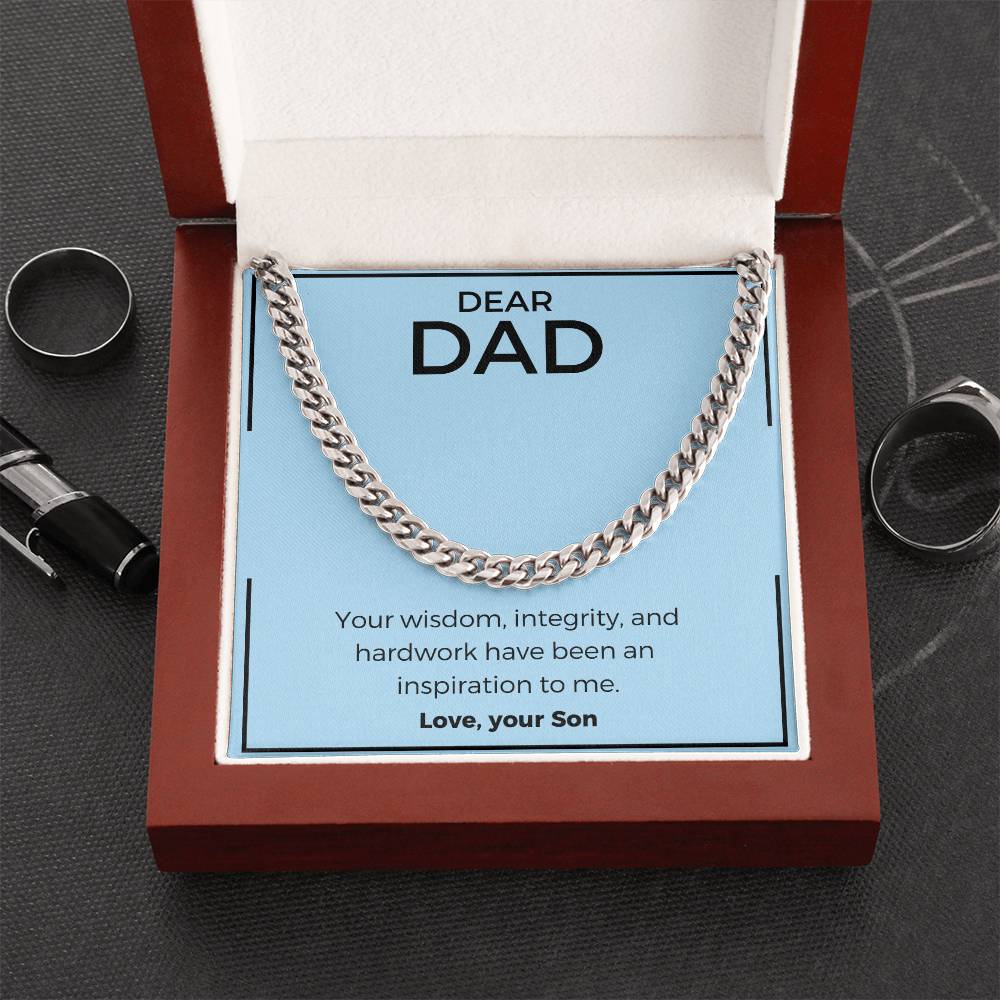 Dad- Your wisdom-Cuban Link Chain - Essential Home Zone Essential Home Zone Stainless Steel / Luxury Box Jewelry Dad- Your wisdom-Cuban Link Chain