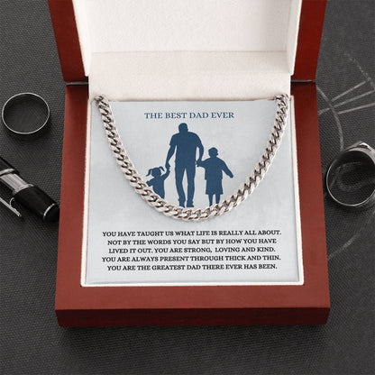 Dad- What life is all about-Cuban Link Chain - Essential Home Zone Essential Home Zone Stainless Steel / Luxury Box Jewelry Dad- What life is all about-Cuban Link Chain