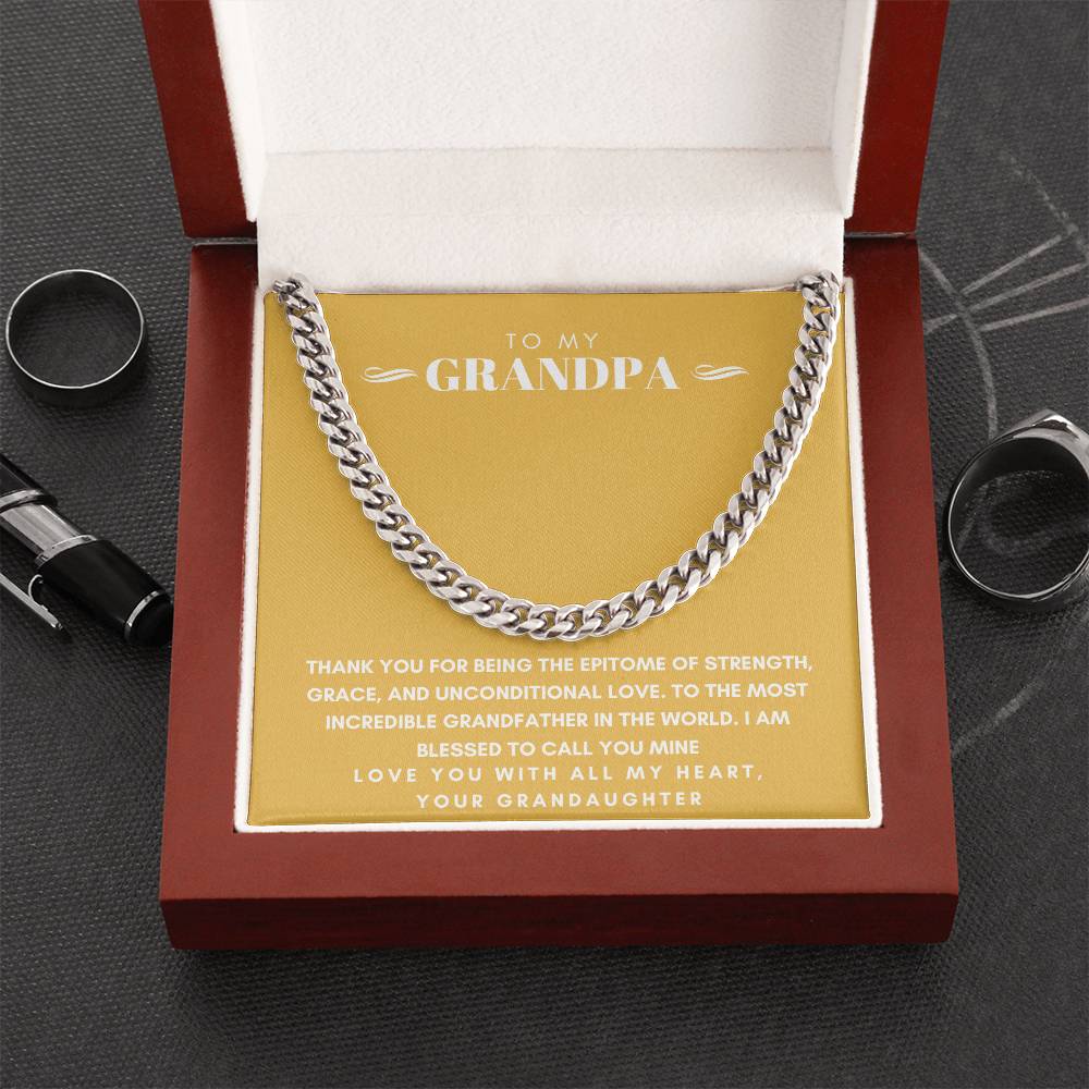 Grandfather- Epitome of strength-Cuban Link Chain - Essential Home Zone Essential Home Zone Stainless Steel / Luxury Box Jewelry Grandfather- Epitome of strength-Cuban Link Chain