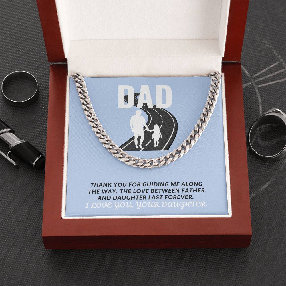 Dad- Guiding me along-Cuban Link Chain - Essential Home Zone Essential Home Zone Stainless Steel / Luxury Box Jewelry Dad- Guiding me along-Cuban Link Chain