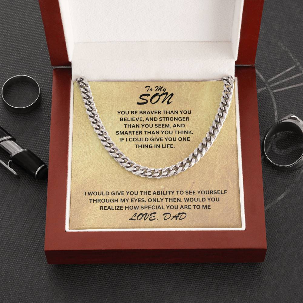 Son- Give you one thing in life-Cuban Link Chain - Essential Home Zone Essential Home Zone Stainless Steel / Luxury Box Jewelry Son- Give you one thing in life-Cuban Link Chain