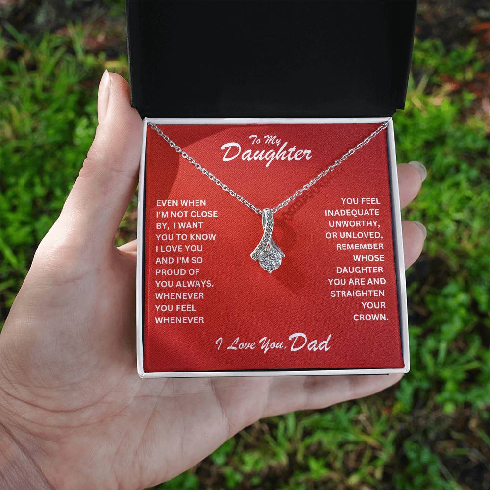 Daughter- Straighten your crown-Alluring Beauty Necklace - Essential Home Zone Essential Home Zone White Gold Finish / Standard Box Jewelry Daughter- Straighten your crown-Alluring Beauty Necklace