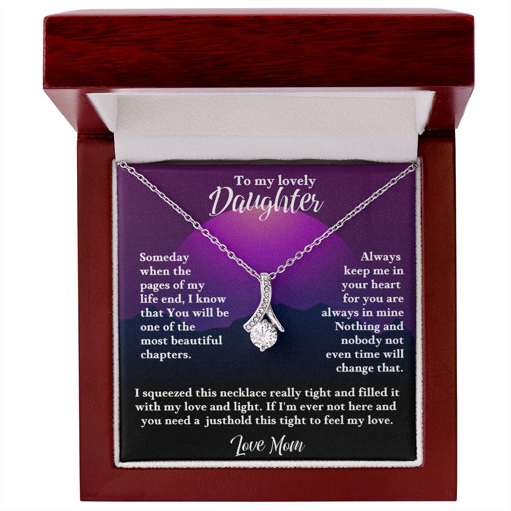 Daughter- the most beautiful chapters-Alluring Beauty Necklace - Essential Home Zone Essential Home Zone White Gold Finish / Luxury Box Jewelry Daughter- the most beautiful chapters-Alluring Beauty Necklace