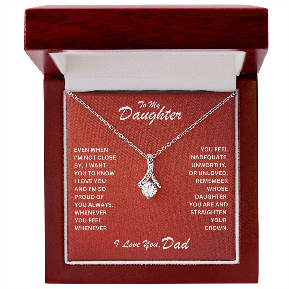 Daughter- Straighten your crown-Alluring Beauty Necklace - Essential Home Zone Essential Home Zone White Gold Finish / Luxury Box Jewelry Daughter- Straighten your crown-Alluring Beauty Necklace