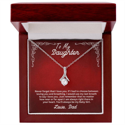 Daughter- My last breath-Alluring Beauty Necklace - Essential Home Zone Essential Home Zone White Gold Finish / Luxury Box Jewelry Daughter- My last breath-Alluring Beauty Necklace