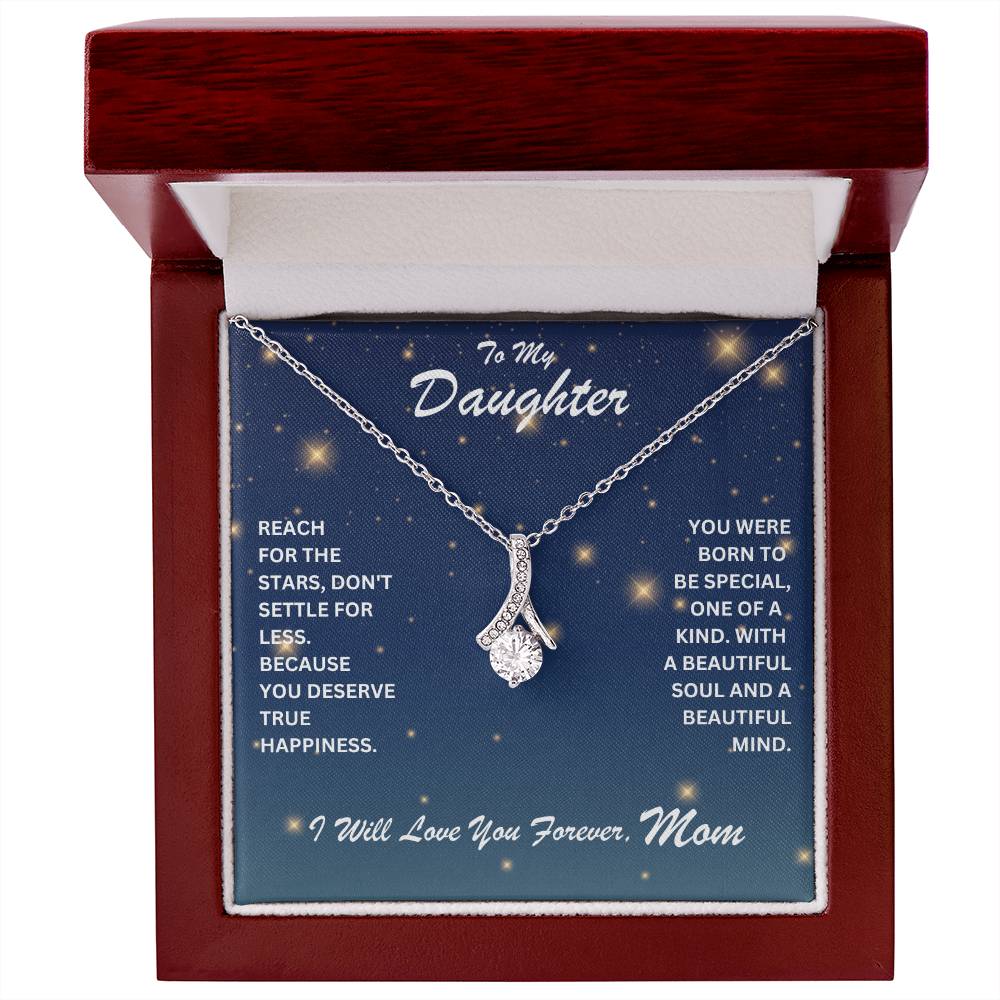 Daughter- Reach for the stars -Alluring Beauty Necklace - Essential Home Zone Essential Home Zone White Gold Finish / Luxury Box Jewelry Daughter- Reach for the stars -Alluring Beauty Necklace