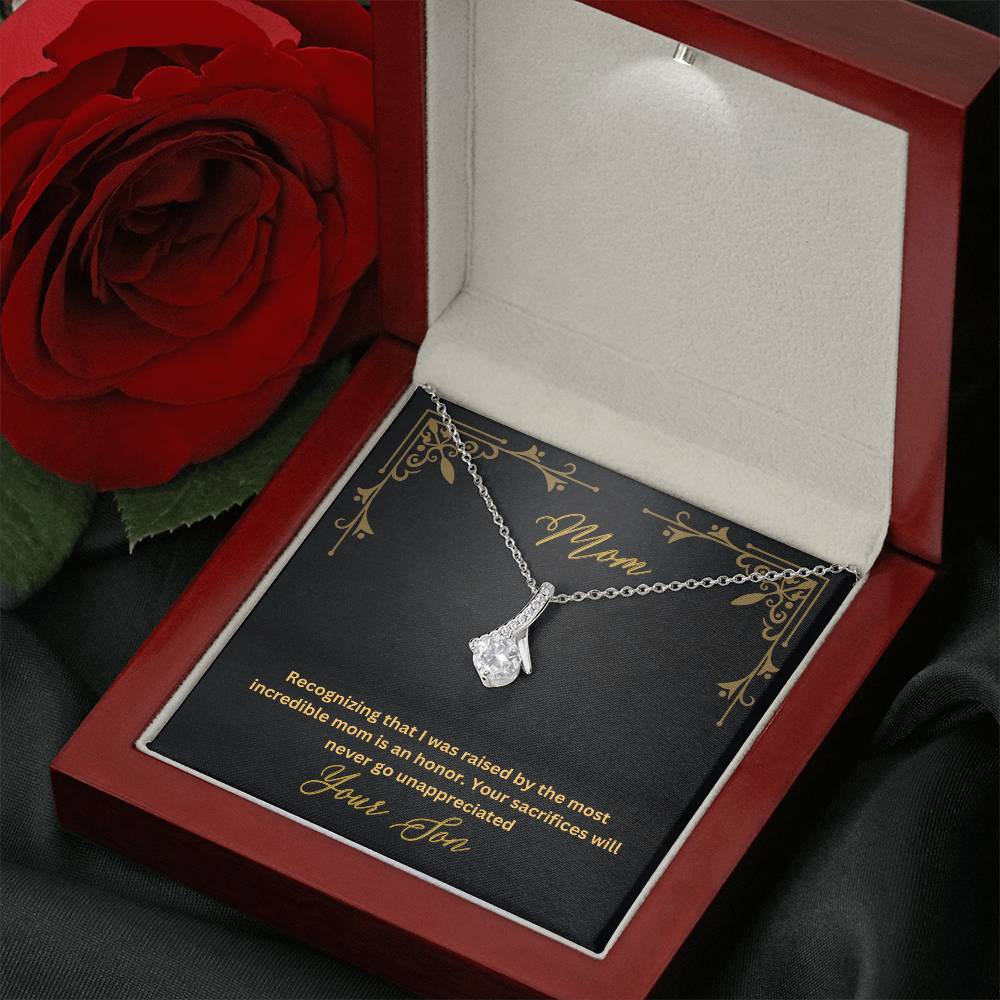 Mom-Most incredible mom-Alluring Beauty necklace - Essential Home Zone Essential Home Zone White Gold Finish / Luxury Box Jewelry Mom-Most incredible mom-Alluring Beauty necklace