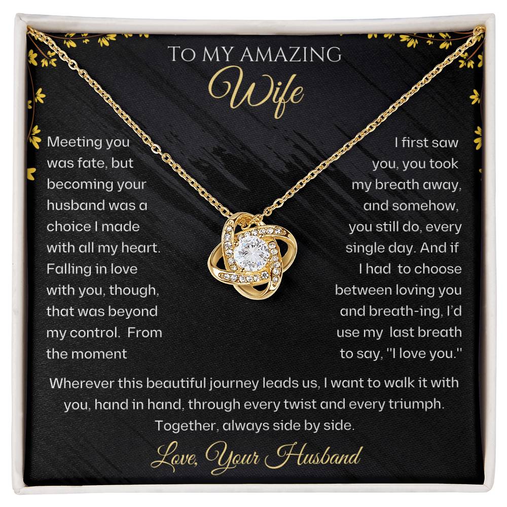 Wife-Imagine her reaction receiving this personalized beautiful Love Knot Necklace. Representing an unbreakable bond between two souls 12