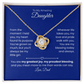 Daughter – Love Knot Necklace – Personalized From Sender Gift (124)