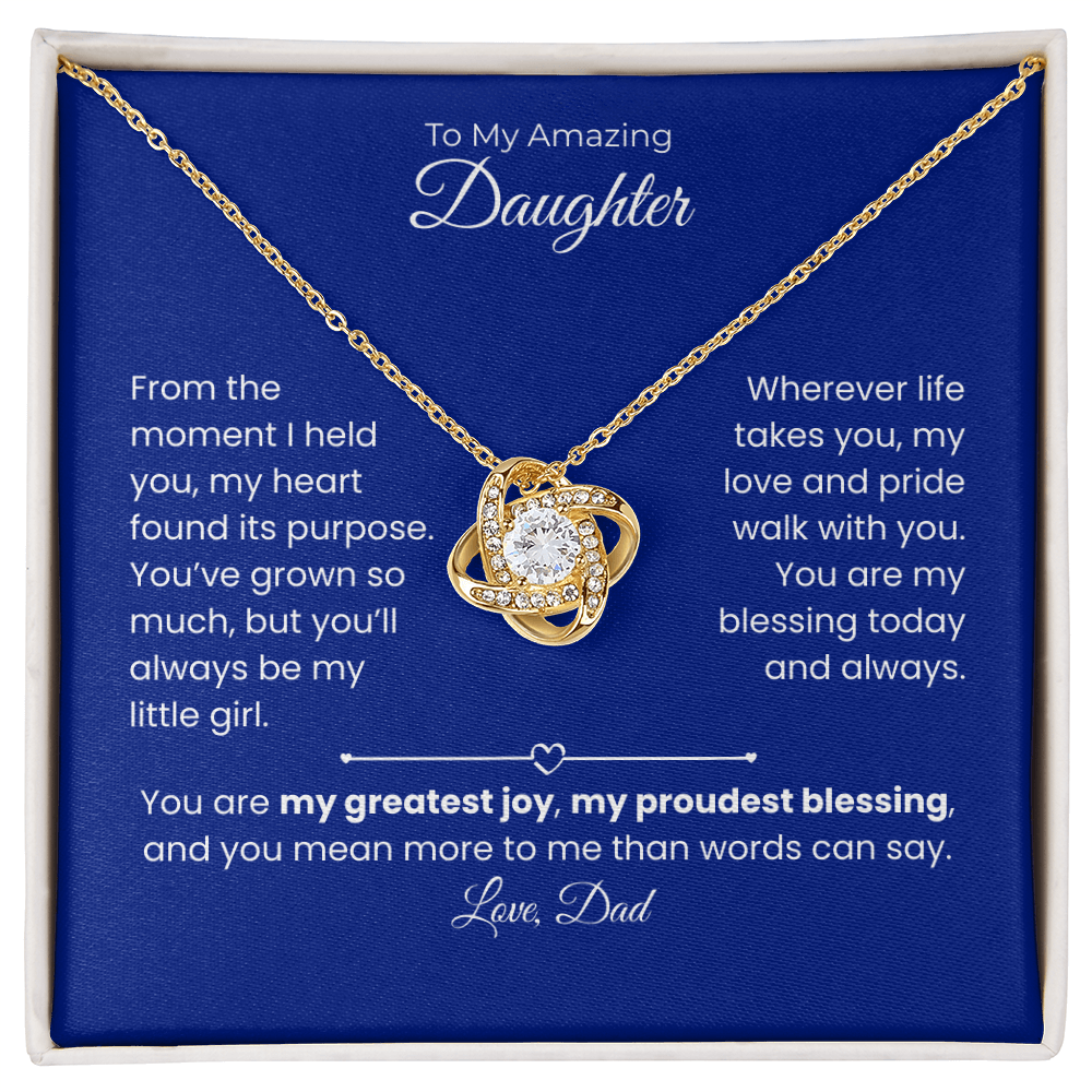 Daughter – Love Knot Necklace – Personalized From Sender Gift (124)