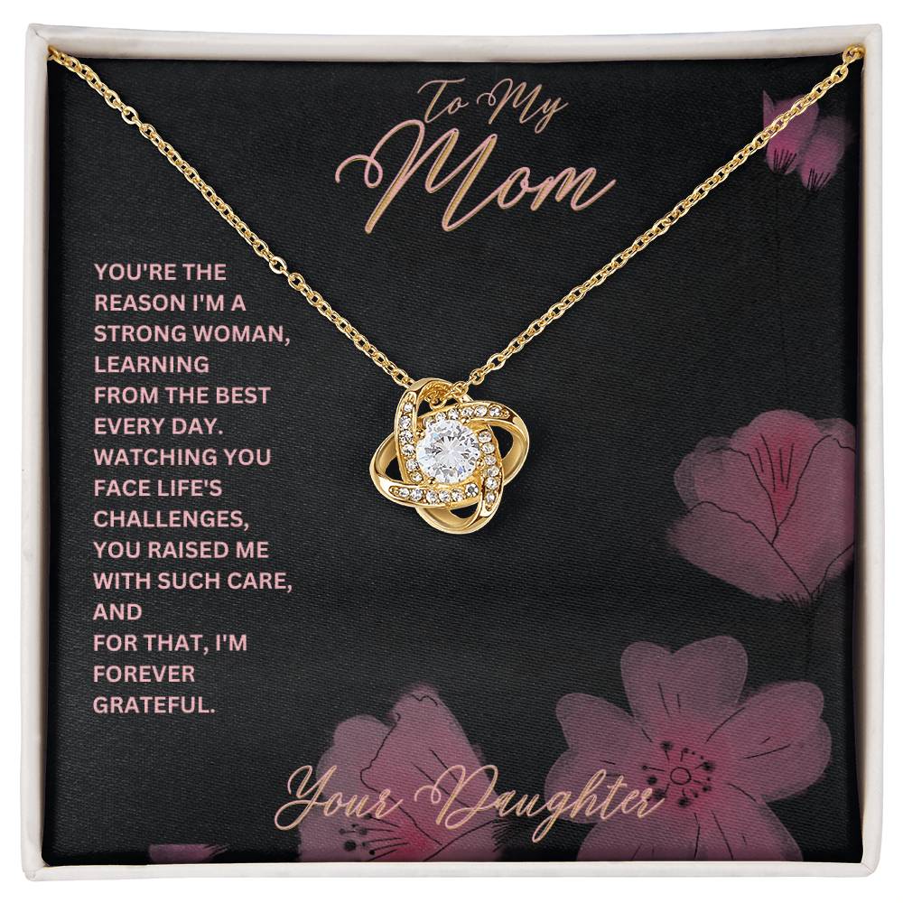 Mom- I'm a strong woman-Love Knot Necklace - Essential Home Zone Essential Home Zone 18K Yellow Gold Finish / Standard Box Jewelry Mom- I'm a strong woman-Love Knot Necklace