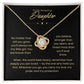 Daughter – Love Knot Necklace – Personalized “From” Title (120)