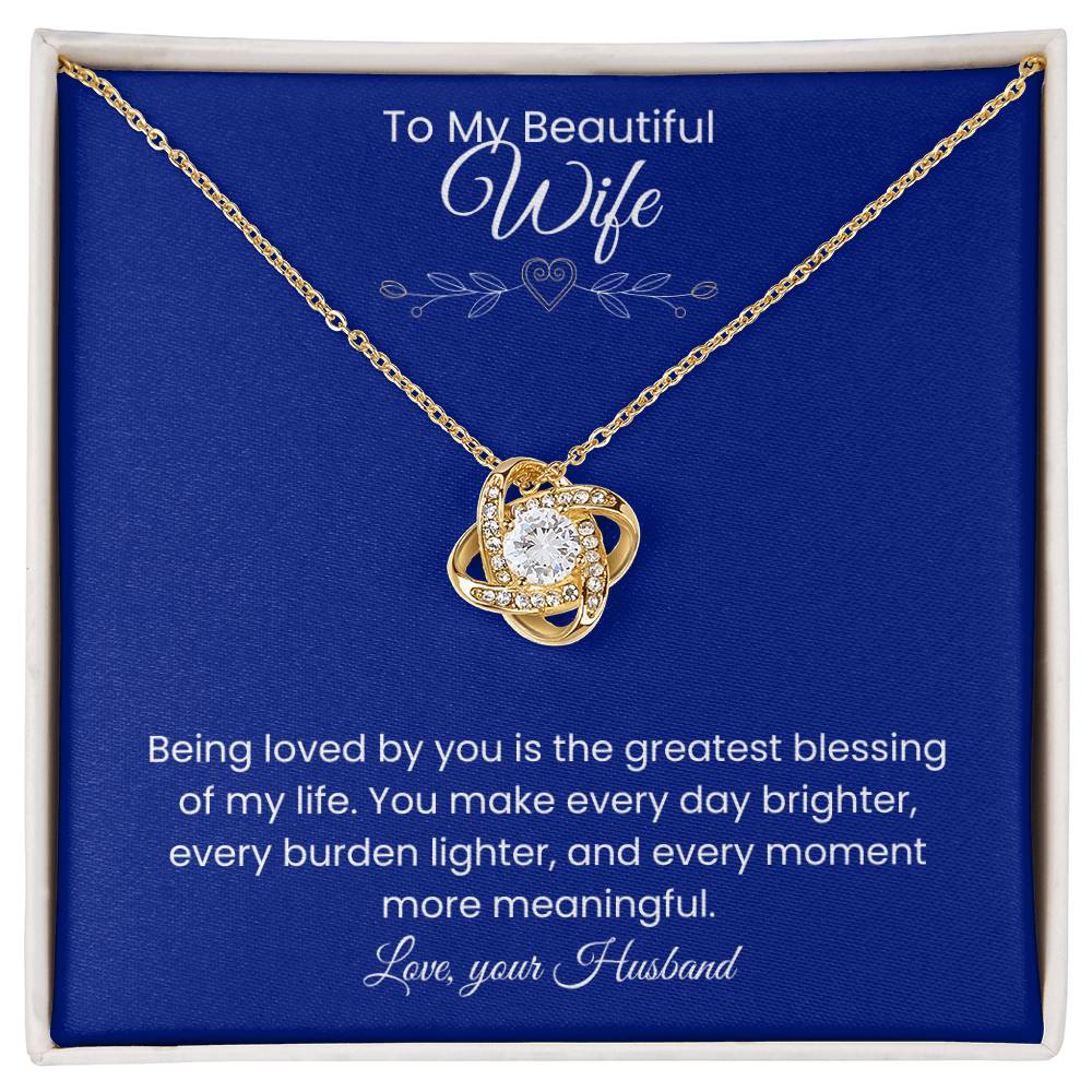 Wife- Love Knot Necklace – Tied to My Heart (172)