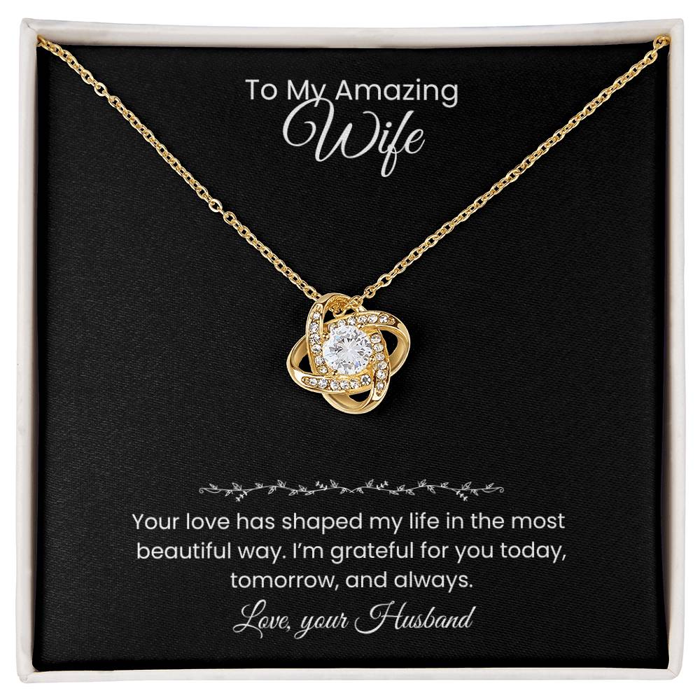 Wife- Love Knot Necklace – Forever in My Heart (176)