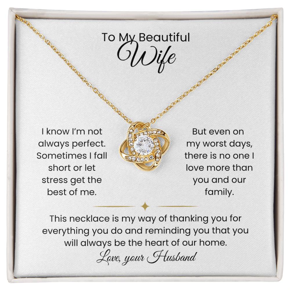 Wife- Love Knot Necklace – Forever in My Heart (182)