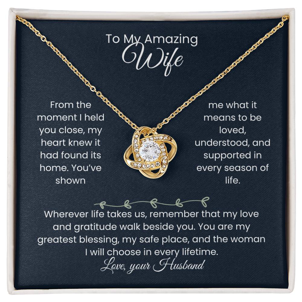 Wife- Love Knot Necklace – Tied to My Heart (190)