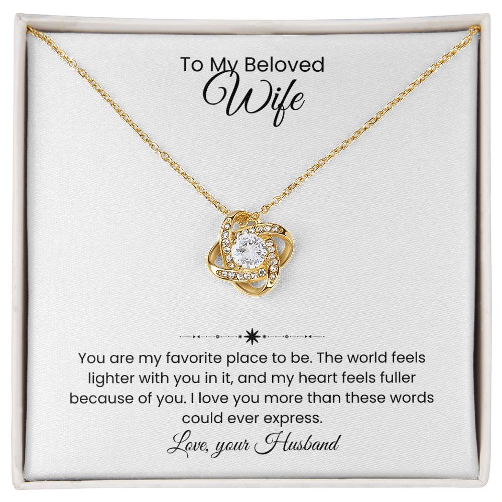 Wife- Love Knot Necklace – Forever in My Heart (194)