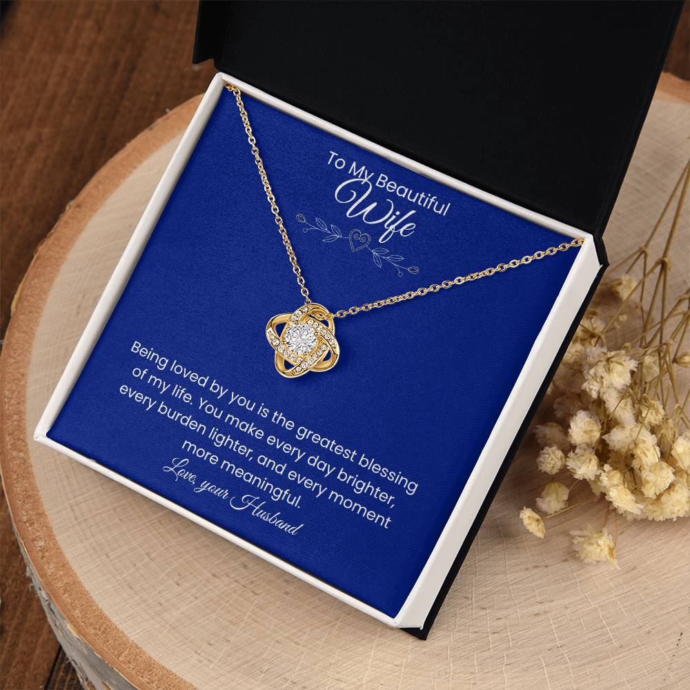 Wife- Love Knot Necklace – Tied to My Heart (172)