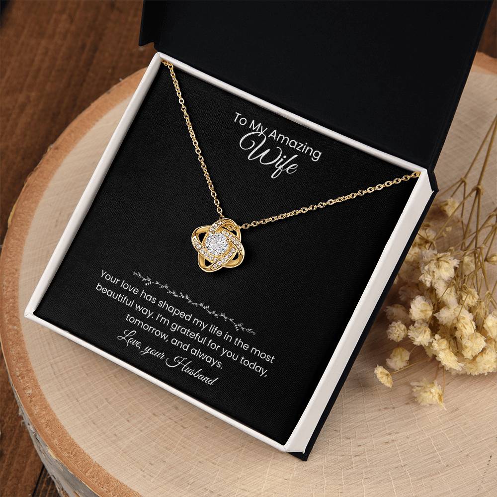 Wife- Love Knot Necklace – Forever in My Heart (176)