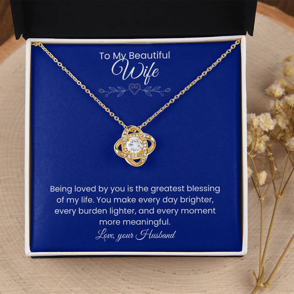 Wife- Love Knot Necklace – Tied to My Heart (172)