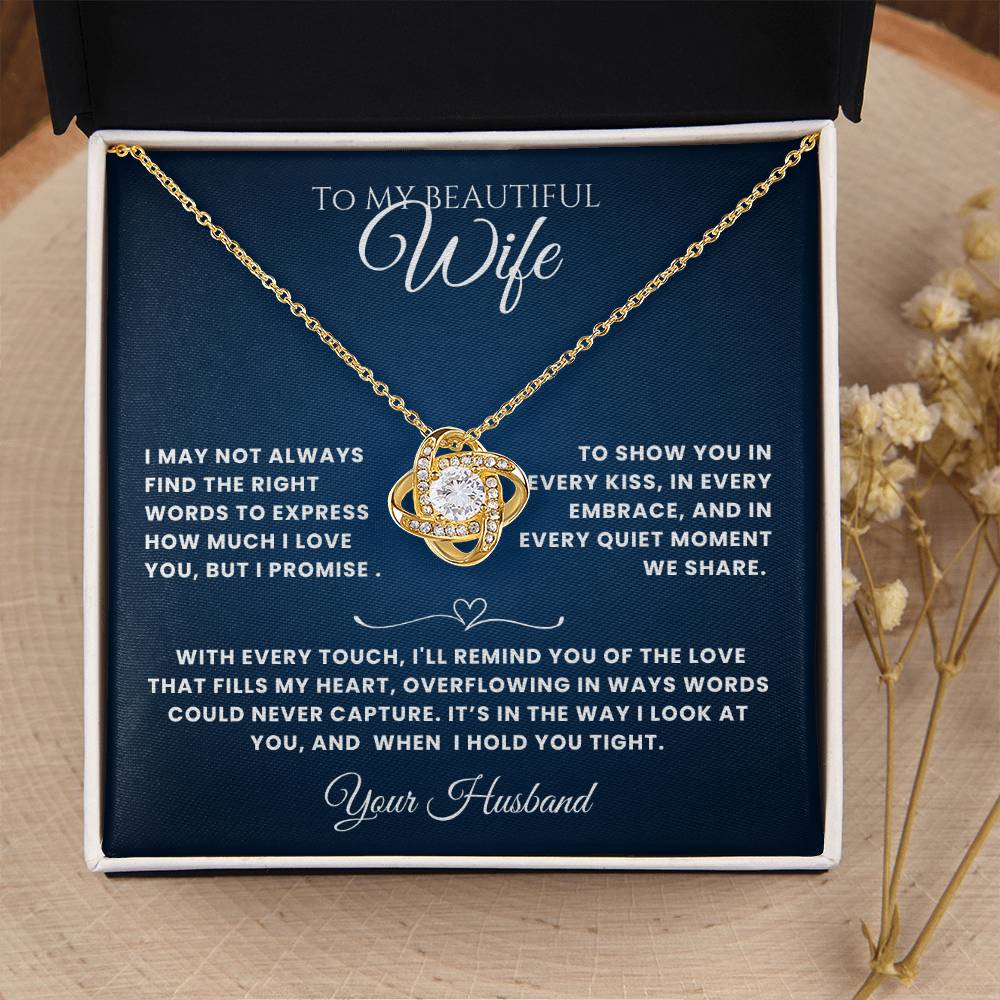 Wife- Love Knot Necklace – Forever in My Heart (49F)