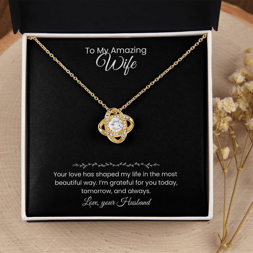 Wife- Love Knot Necklace – Forever in My Heart (176)