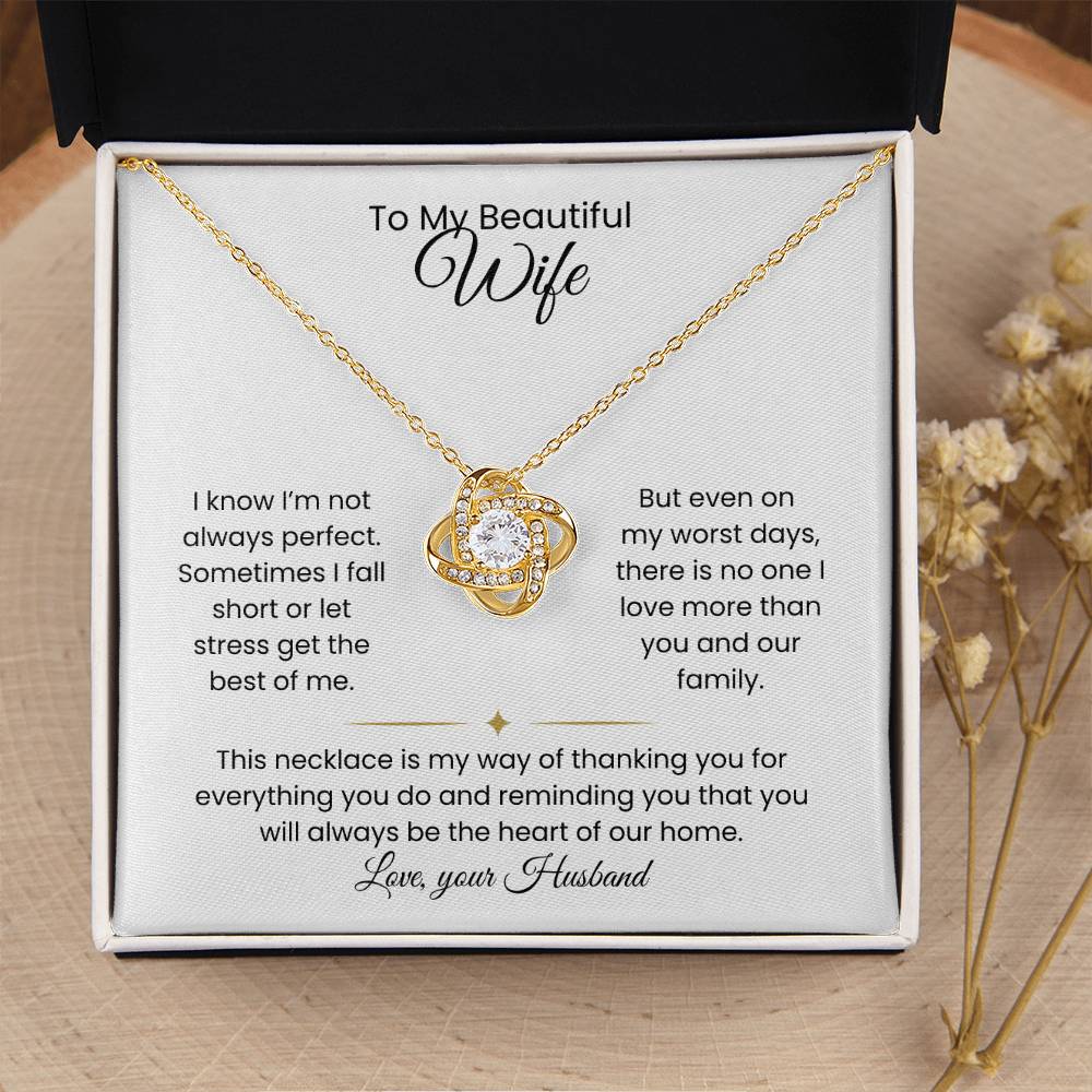 Wife- Love Knot Necklace – Forever in My Heart (182)