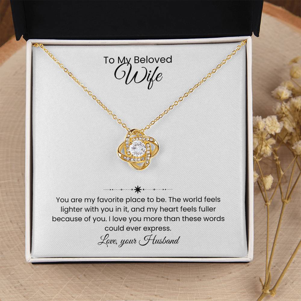 Wife- Love Knot Necklace – Forever in My Heart (194)