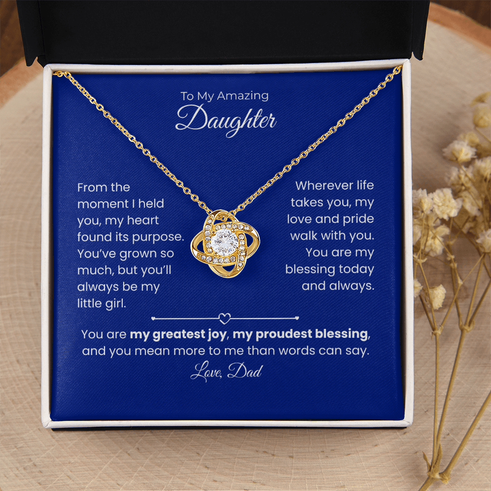Daughter – Love Knot Necklace – Personalized From Sender Gift (124)