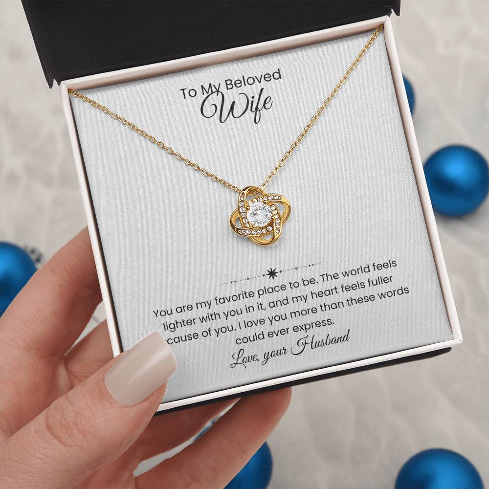 Wife- Love Knot Necklace – Forever in My Heart (194)