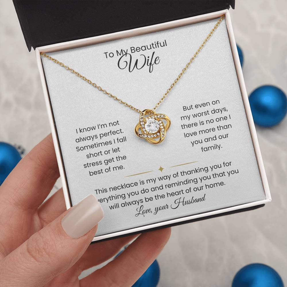 Wife- Love Knot Necklace – Forever in My Heart (182)