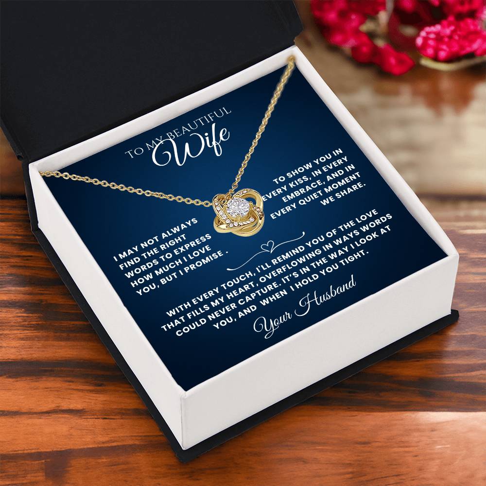 Wife- Love Knot Necklace – Forever in My Heart (49F)