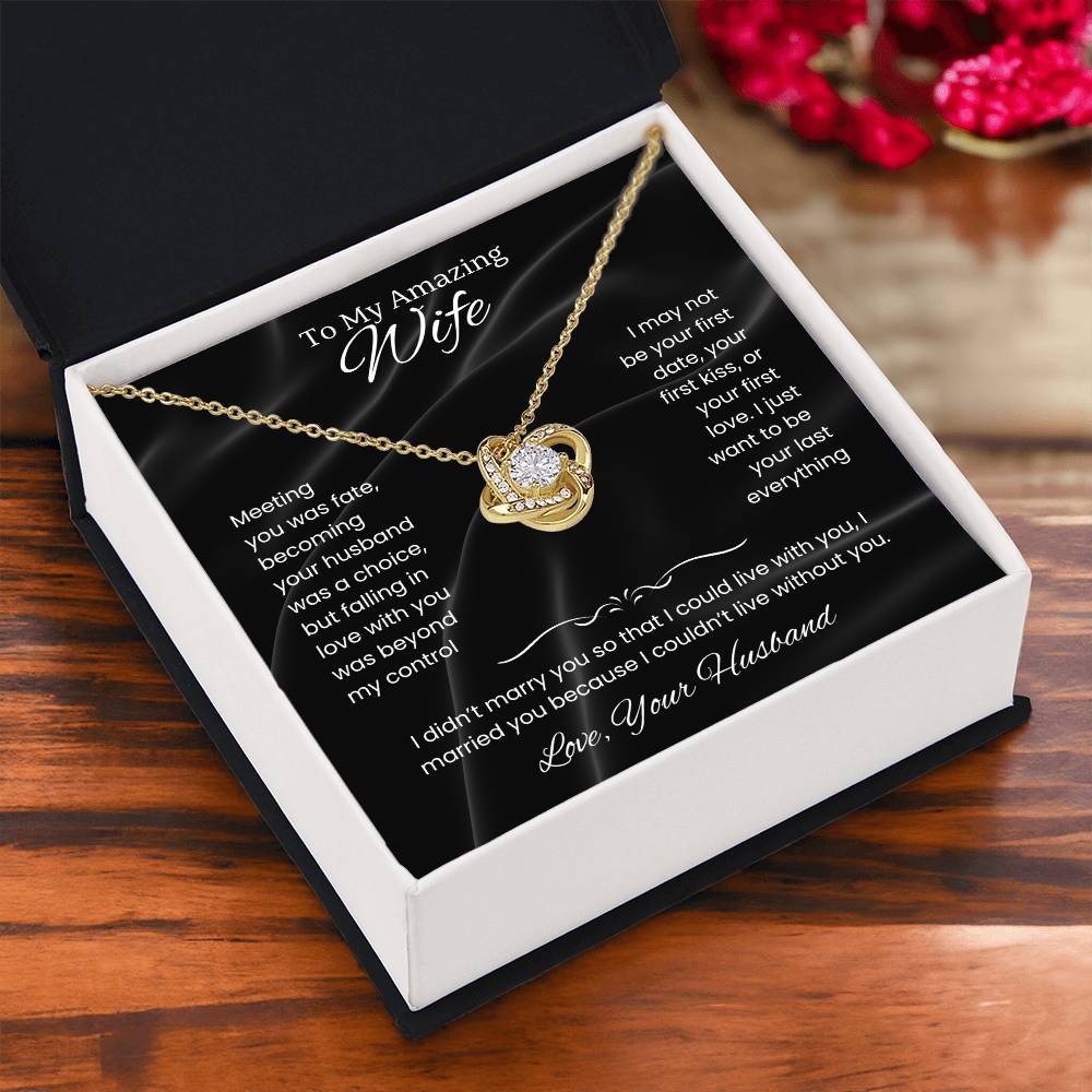 Wife- Love Knot Necklace – Tied to My Heart (70E)
