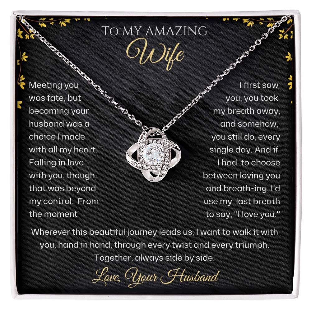 Wife-Imagine her reaction receiving this personalized beautiful Love Knot Necklace. Representing an unbreakable bond between two souls 12