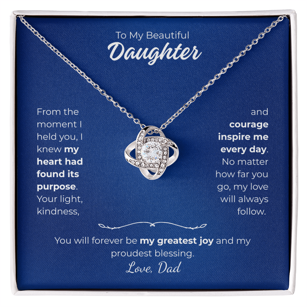 Daughter-Love Knot Necklace-Personalized From Sender (106)