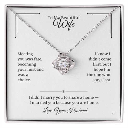 Wife-Beautiful Love Knot Necklace (71B)