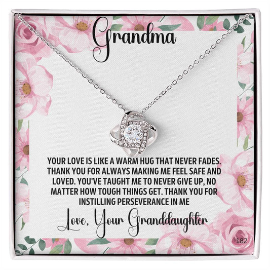 Grandma-Imagine her reaction receiving this beautiful Personalized  Love Knot Necklace 182