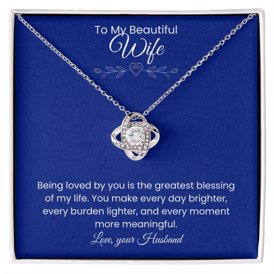 Wife- Love Knot Necklace – Tied to My Heart (172)