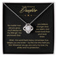 Daughter – Love Knot Necklace – Personalized “From” Title (120)