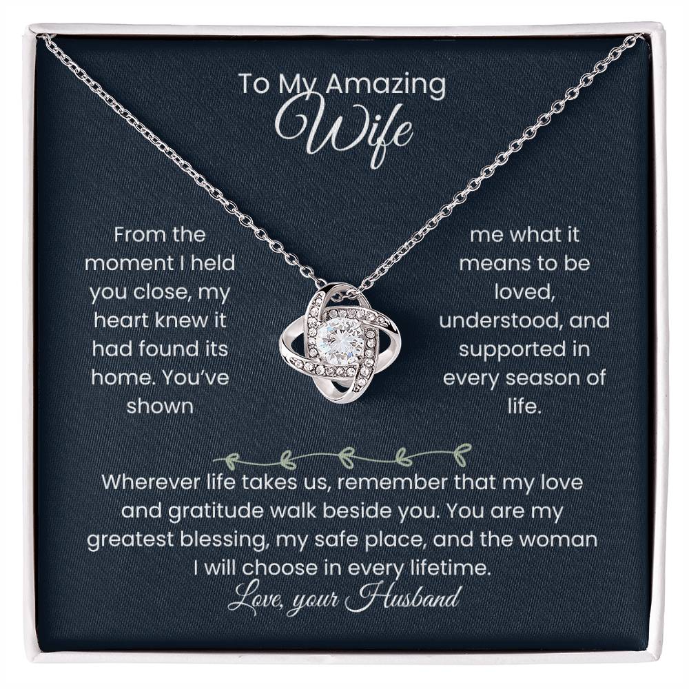 Wife- Love Knot Necklace – Tied to My Heart (190)
