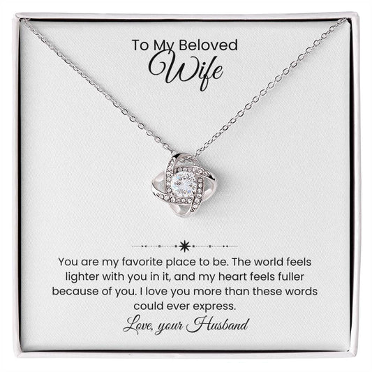 Wife- Love Knot Necklace – Forever in My Heart (194)