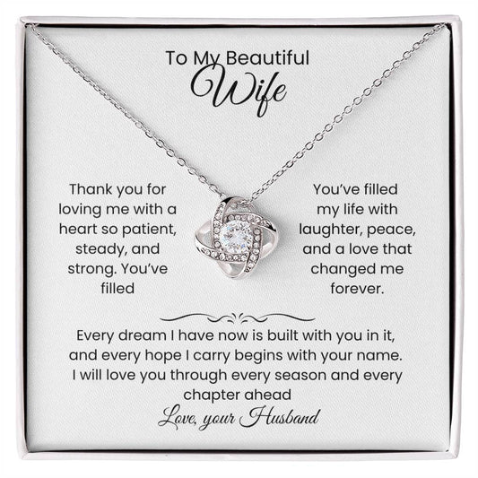 Wife- Love Knot Necklace – She Means Everything (185)