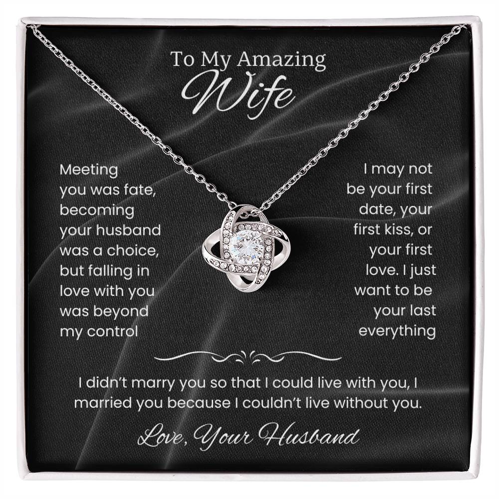 Wife- Love Knot Necklace – Tied to My Heart (70E)