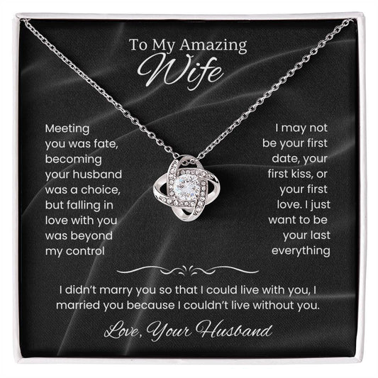 Wife- Love Knot Necklace – Tied to My Heart (70E)
